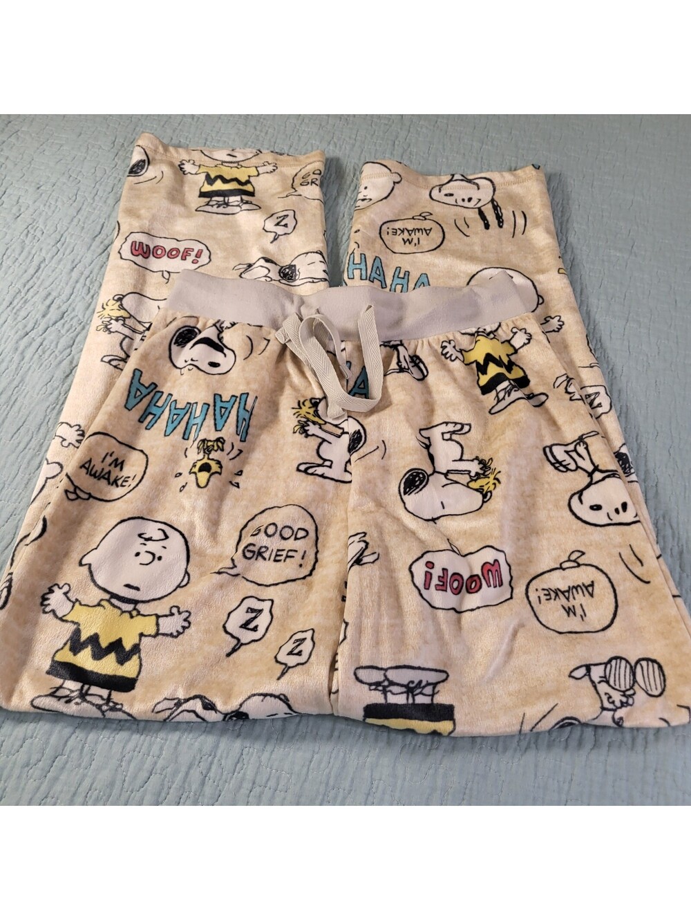 Peanuts Snoopy & Charlie Brown Pajama Pants very soft XS Great pre-owned  condit